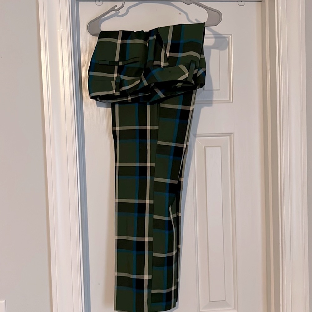 Plaid green pants worn once. Cute for the office.